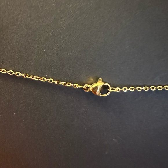 NEW LV White Enamel Heart Gold Plated Charm on Stainless Steel Chain - Picture 5 of 8